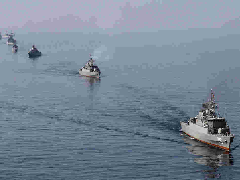 Iranian Navy boats take part in exercises in the Strait of Hormuz this past January. Amid the current tension with the West, Iran has threatened to close the strait, a major export route for oil coming from the Middle East.