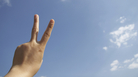 Peace sign. Peace sign.