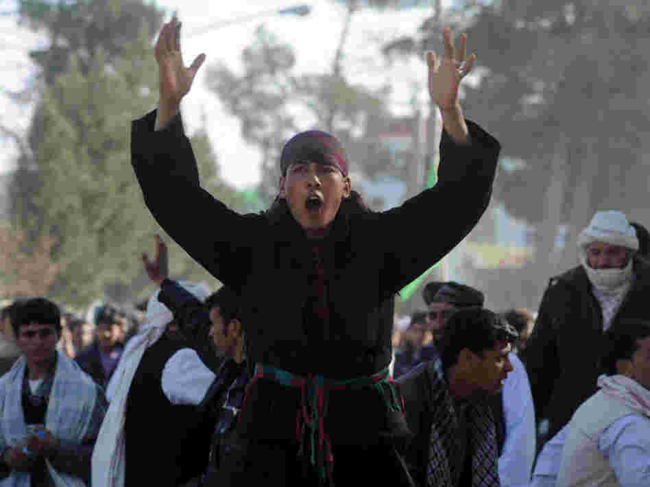 In Herat, Afghanistan, on Friday: Demonstrators shouted anti-American slogans.