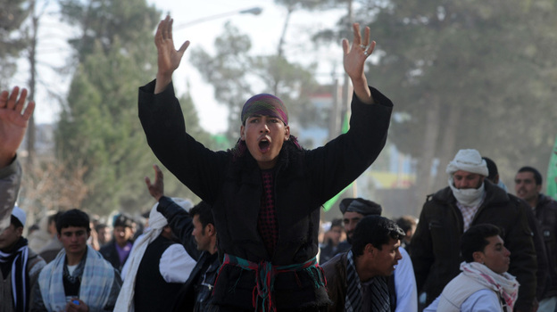In Herat, Afghanistan, on Friday: Demonstrators shouted anti-American slogans. (AFP/Getty Images)