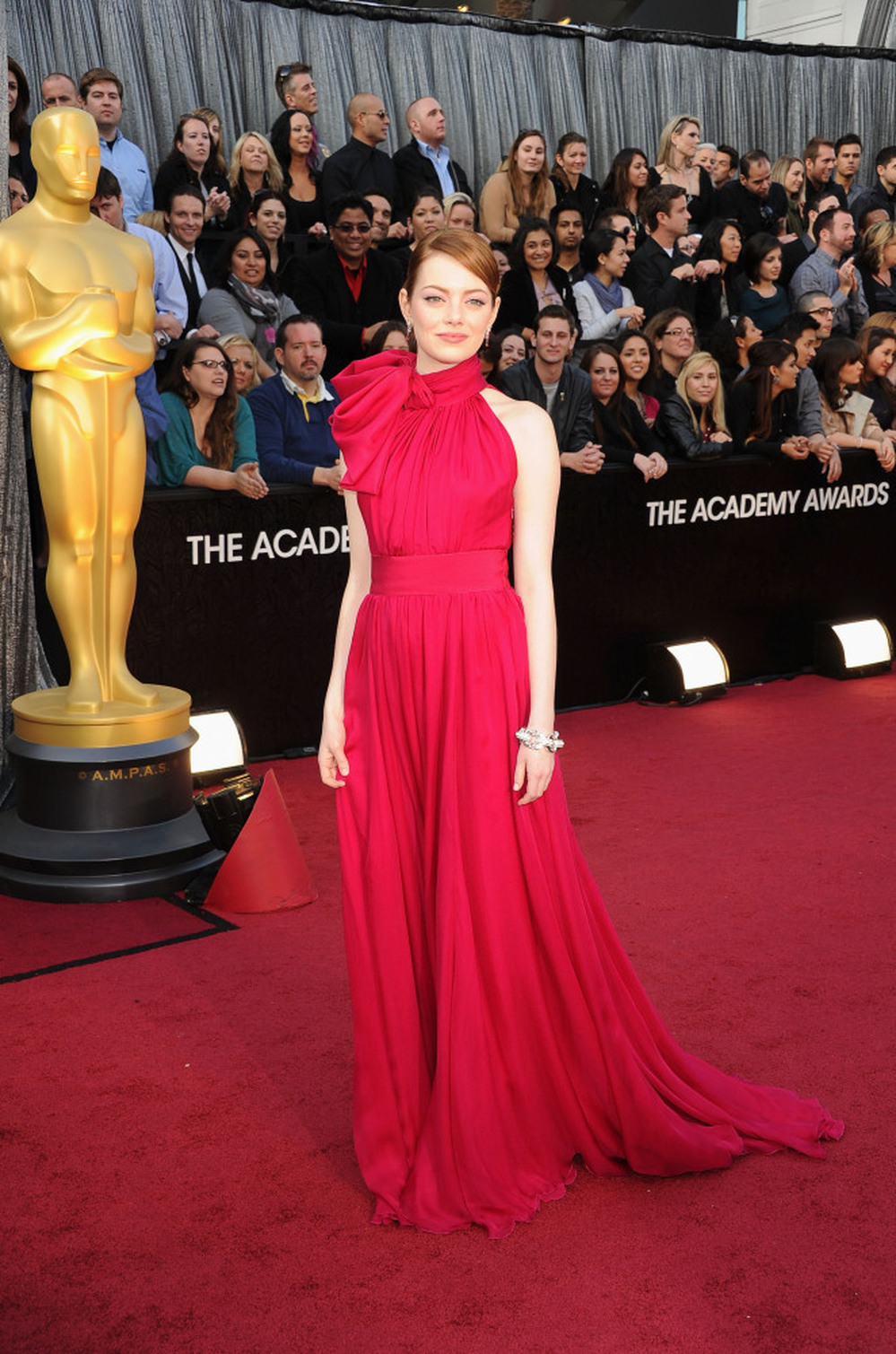 Emma Stone arrives at the 84th Annual Academy Awards in Hollywood. 
