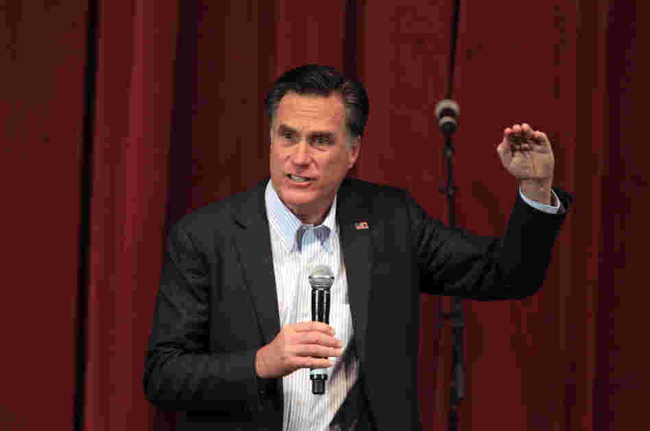 Republican presidential candidate, former Massachusetts Gov. Mitt Romney, addresses supporters at the Royal Oak Music Theatre in Michigan on Monday. Republican presidential candidate, former Massachusetts Gov. Mitt Romney, addresses supporters at the Royal Oak Music Theatre in Michigan on Monday.