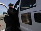 Edward Young, whose automotive transport business is based in Milford, Conn., arrives to pick up a car to be delivered to Pennsylvania from the Valenti auto dealership in Watertown, Conn. Edward Young, whose automotive transport business is based in Milford, Conn., arrives to pick up a car to be delivered to Pennsylvania from the Valenti auto dealership in Watertown, Conn.