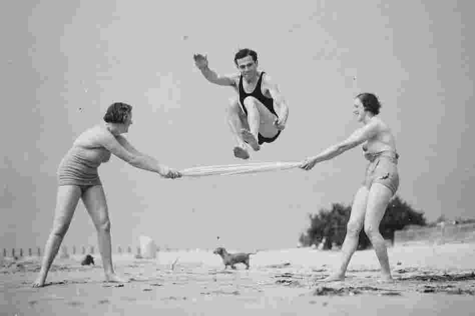 Exercising on the beach 