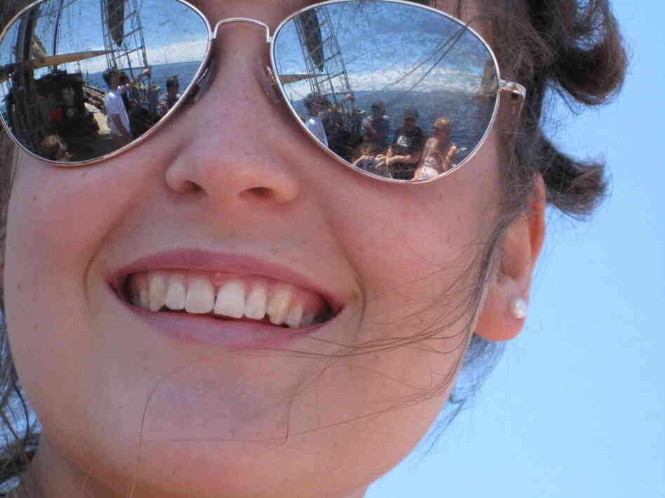 Paige M., 9: We were on a family boat trip around the Balearic Islands in June 2011. The reflection of my friend's glasses is what makes this picture so interesting.