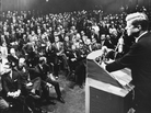 Then-Sen. John F. Kennedy participates in a question-and-answer session with the Ministers' Association of Greater Houston on Sept. 12, 1960, in Houston. In a speech to the group, Kennedy addressed concerns about his Catholicism and his run for the presidency. Then-Sen. John F. Kennedy participates in a question-and-answer session with the Ministers' Association of Greater Houston on Sept. 12, 1960, in Houston. In a speech to the group, Kennedy addressed concerns about his Catholicism and his run for the presidency.