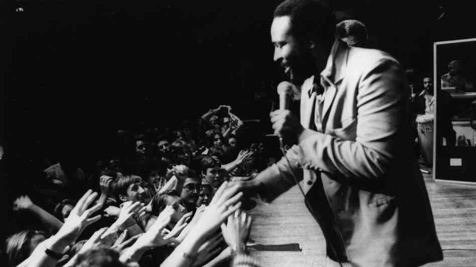 Marvin Gaye in concert at the Royal Albert Hall.
