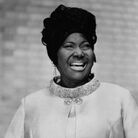 American gospel singer Mahalia Jackson singing at the Imperial Palace at Tokyo. American gospel singer Mahalia Jackson singing at the Imperial Palace at Tokyo.