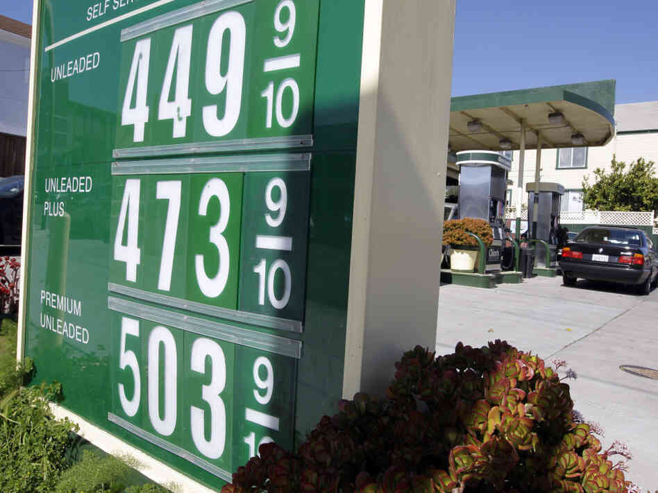 Gas prices at a station in South San Francisco, Calif., Wednesday, Feb. 22, 2012. 