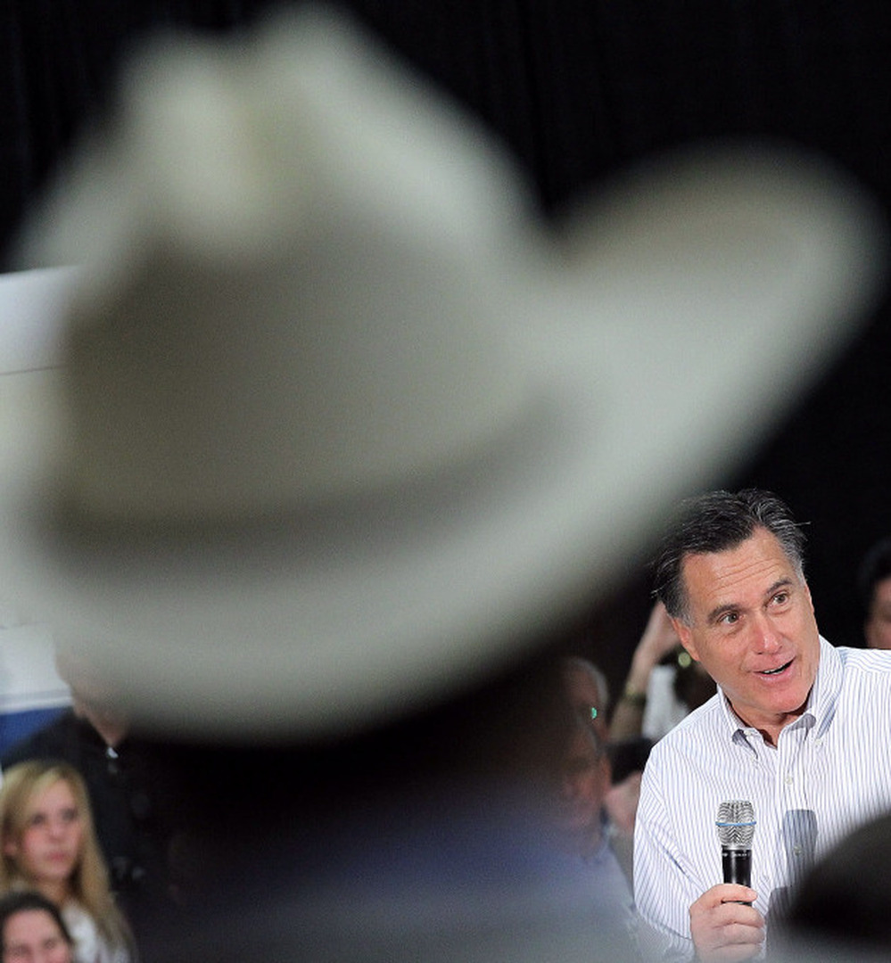 Mitt Romney speaks Friday during a campaign rally in Bellevue, Wash.