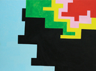 Andrew Masullo works on small canvases with unmixed oil paint in high-keyed colors. Above, his 2008-10 oil-on-canvas, 5030. Andrew Masullo works on small canvases with unmixed oil paint in high-keyed colors. Above, his 2008-10 oil-on-canvas, 5030.
