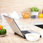 The laptop is replacing the recipe box in many American kitchens. The laptop is replacing the recipe box in many American kitchens.