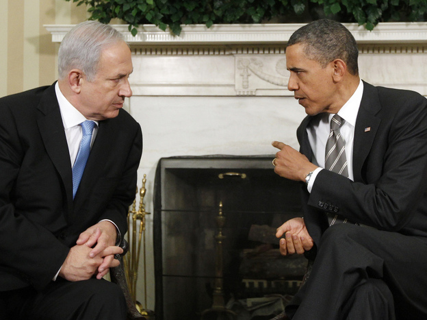 President Obama in the Oval Office with Israel's Prime Minister Benjamin Netanyahu, May 2011. 