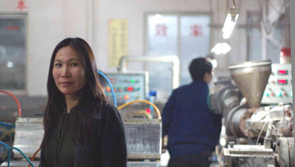 Rosalia Yang, at the factory where her company makes imitation-wood flooring. Rosalia Yang, at the factory where her company makes imitation-wood flooring.