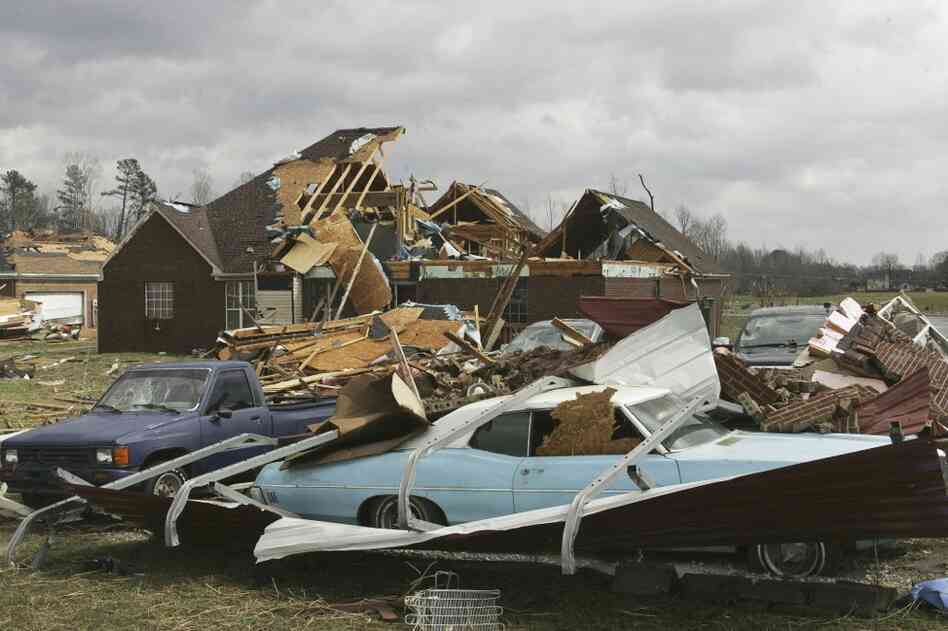 A tornado destroyed homes and damaged cars in East Limestone County, Ala. 