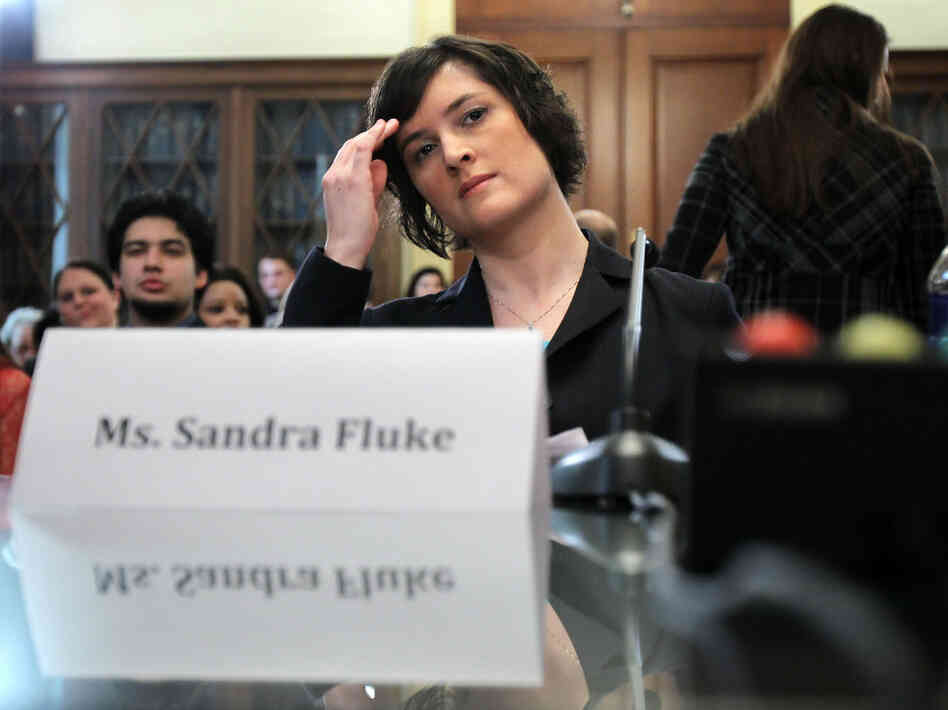 Sandra Fluke, a third-year law student at Georgetown University, waits to testify before the House Democratic Steering and Policy Committee on Feb. 23.