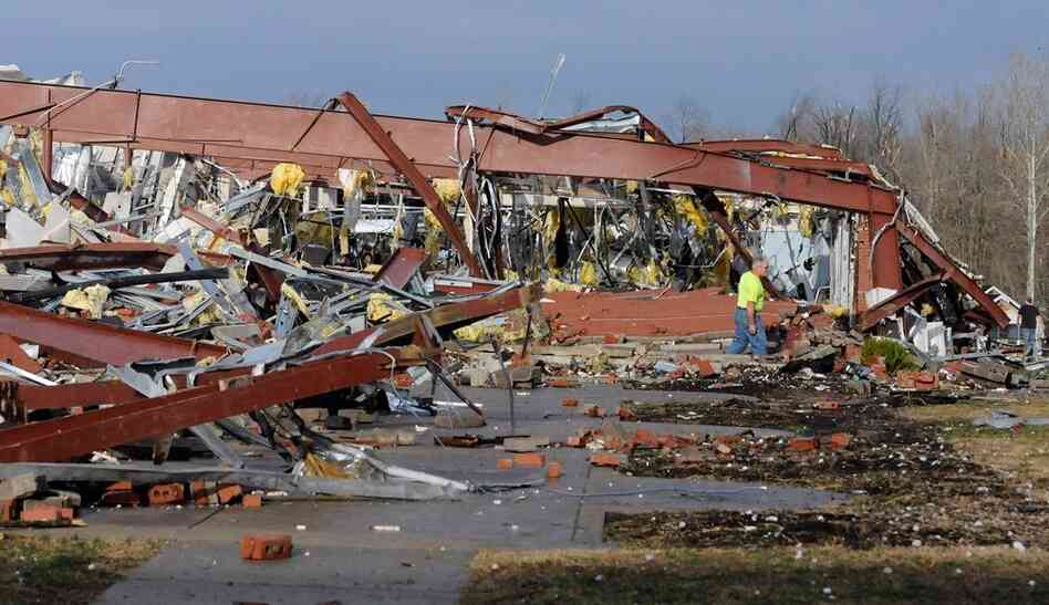Henryville High School in southern Indiana was significantly damaged. No major injuries were reported. 