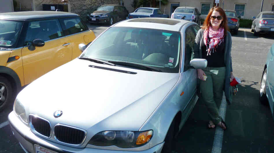 Stanford graduate student Katie Hagey rents her 2002 BMW to strangers through the peer-to-peer car sharing service Wheelz. Stanford graduate student Katie Hagey rents her 2002 BMW to strangers through the peer-to-peer car sharing service Wheelz.