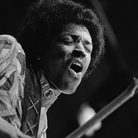 Jimi Hendrix during his performance at the Isle of Wight Festival, August 1970. Jimi Hendrix during his performance at the Isle of Wight Festival, August 1970.