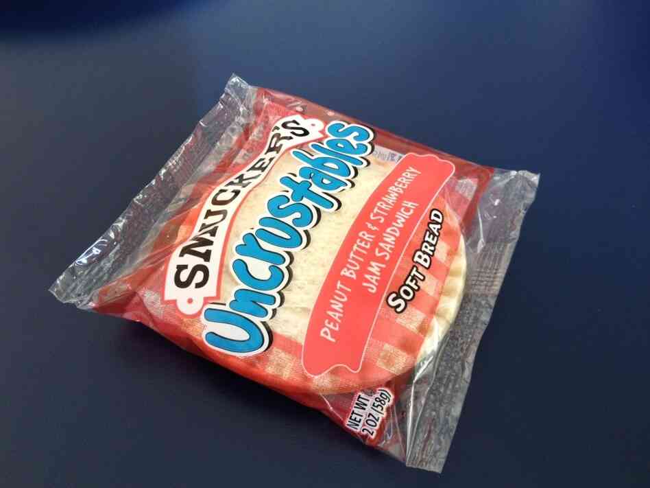 The main problem with traditional peanut butter and jelly sandwiches is there's no packaging to throw away. 