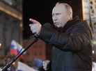 Russian Prime Minister Vladimir Putin at a rally in Moscow on Sunday. He won election to the post he previously held: president. Russian Prime Minister Vladimir Putin at a rally in Moscow on Sunday. He won election to the post he previously held: president.