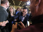Republican presidential candidate Mitt Romney greets supporters at a town hall meeting at Taylor Winfield in Youngstown, Ohio, on Monday. Republican presidential candidate Mitt Romney greets supporters at a town hall meeting at Taylor Winfield in Youngstown, Ohio, on Monday.
