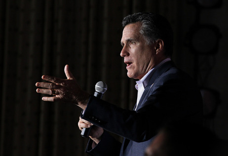 Republican presidential candidate, former Massachusetts Gov. Mitt Romney speaks during a campaign rally at Bryan's Place on Monday. Republican presidential candidate, former Massachusetts Gov. Mitt Romney speaks during a campaign rally at Bryan's Place on Monday.