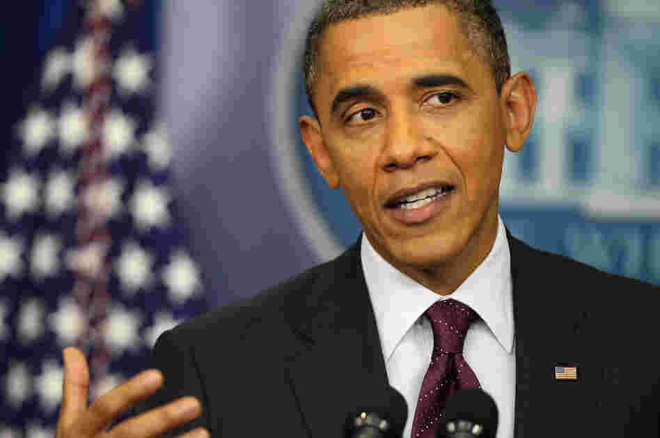 President Obama speaks during a news conference in the Brady Press Briefing Room of the White House on Tuesday.
