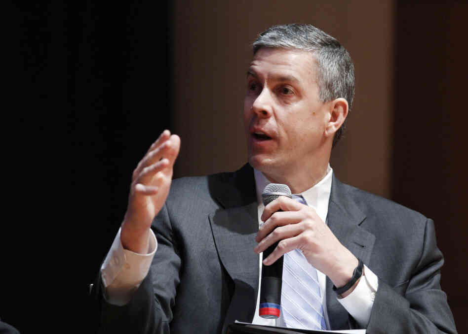 Secretary of Education Arne Duncan speaks during a forum on education at American University in Washington, Friday, March 2.