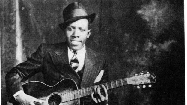 One of two existing photographs of Robert Johnson.
