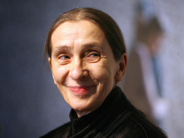 The late German choreographer Pina Bausch, at a Berlin media appearance in 2007.
