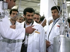 Iranian President Mahmoud Ahmadinejad visits the Natanz uranium enrichment facility in April 2008. Western governments suspect Iran is seeking nuclear weapons, a charge Tehran denies. How to handle the possible threat from a nuclear-armed Iran is a major foreign policy concern of the U.S. Iranian President Mahmoud Ahmadinejad visits the Natanz uranium enrichment facility in April 2008. Western governments suspect Iran is seeking nuclear weapons, a charge Tehran denies. How to handle the possible threat from a nuclear-armed Iran is a major foreign policy concern of the U.S.