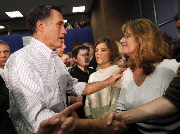 Republican presidential candidate Mitt Romney campaigns at a town hall meeting in Bexley, Ohio, last month. Romney won Ohio by less than 1 percent in Tuesday's primary.