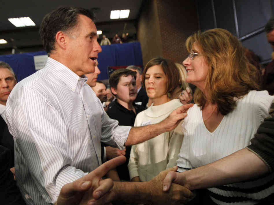 Republican presidential candidate Mitt Romney campaigns at a town hall meeting in Bexley, Ohio, last month. Romney won Ohio by less than 1 percent in Tuesday's primary.