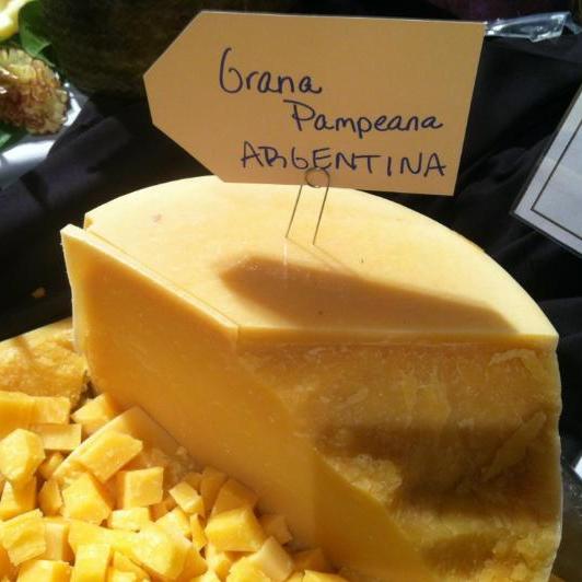 A photo of some Argentine cheese from a tasting at the World Champion Cheese Contest.