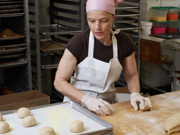Margaret Palca in her bakery in Brooklyn, N.Y.