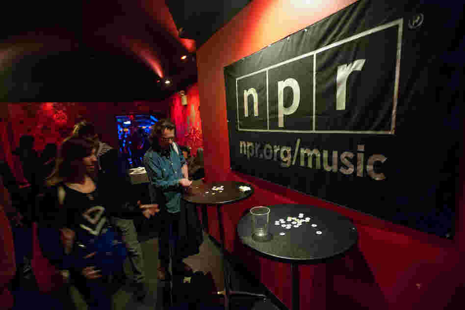 Look closely, the 'I Heart NPR' buttons even made an appearance at the concert.  