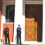 The entrance to the Museum of the Olympic Games in Olympia, Greece, is cordoned off last month, after two hooded thieves broke into the museum and made away with more than 70 ancient objects. The stolen loot included chariots, horses and a gold ring that was more than 3,000 years old. Greeks say such sites are vulnerable because of cutbacks that have reduced the number of guards. 