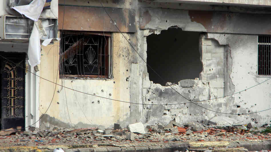 Feb. 11, 2012: some of the damage in the Baba Amr district of Homs, Syria. 