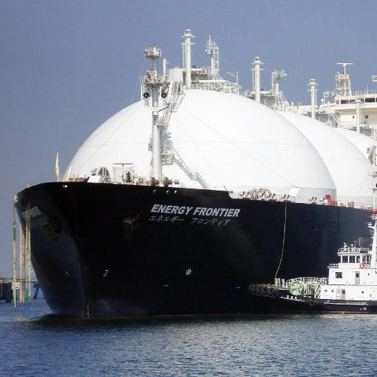 A liquefied natural gas tanker arrives at a gas storage station east of Tokyo on April 6, 2009. The shuttering of Japan's nuclear power plants has driven an increased reliance on natural gas and other fossil fuels.