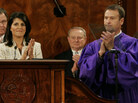 Ken Ard, right, who was South Carolina's lieutenant governor until Friday, shall no longer don the purple robe of his office. Here he was with Gov. Nikki Haley at her state of the state speech in January 2012. Ken Ard, right, who was South Carolina's lieutenant governor until Friday, shall no longer don the purple robe of his office. Here he was with Gov. Nikki Haley at her state of the state speech in January 2012.