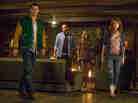Curt (Chris Hemsworth), Holden (Jesse Williams), Jules (Anna Hutchison), Marty (Fran Kranz) and Dana (Kristen Connolly) head off for a fun weekend in Drew Goddard and Joss Whedon's The Cabin in the Woods.