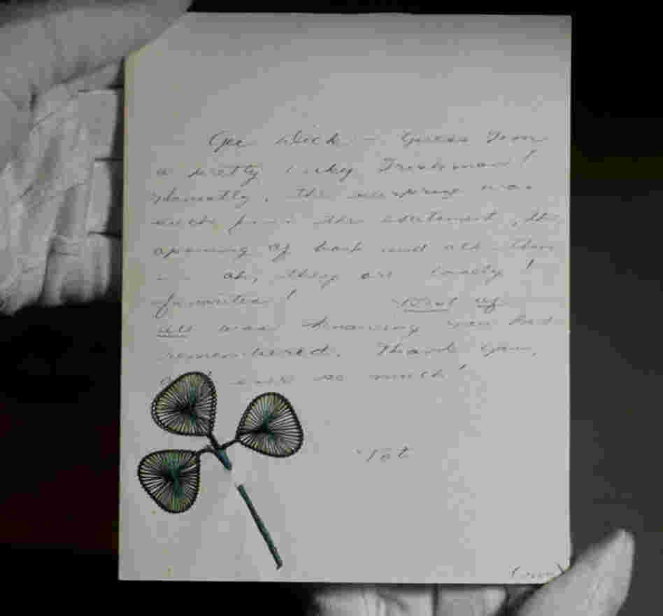 A love letter exchanged between Richard Nixon and his wife, Pat, in the early years of their romance and long before he became president. A love letter exchanged between Richard Nixon and his wife, Pat, in the early years of their romance and long before he became president.
