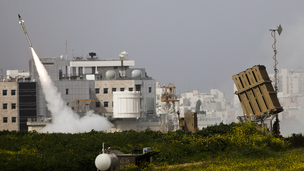 The Israeli military says its Iron Dome system has been extremely effective against Palestinian rockets coming out of the Gaza Strip. Here, an Israeli missile is launched Monday near the city of Ashdod in response to a Palestinian rocket.