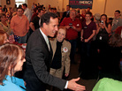 Rick Santorum greets supporters during a rally at Lookout Steakhouse in Gulfport, Miss., on Sunday. Rick Santorum greets supporters during a rally at Lookout Steakhouse in Gulfport, Miss., on Sunday.