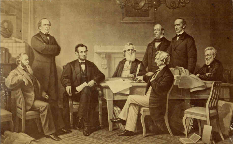The first reading of the Emancipation Proclamation before the Cabinet, on July 22, 1862. Painted by F.B. Carpenter, engraved by A.H. Ritchie. The first reading of the Emancipation Proclamation before the Cabinet, on July 22, 1862. Painted by F.B. Carpenter, engraved by A.H. Ritchie.
