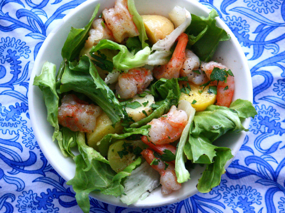  Sauteed Shrimp, Potato And Escarole Salad 