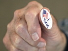 In Madison, Miss., earlier today, precinct worker Bob Shirley was handing out "I Voted" stickers. In Madison, Miss., earlier today, precinct worker Bob Shirley was handing out "I Voted" stickers.