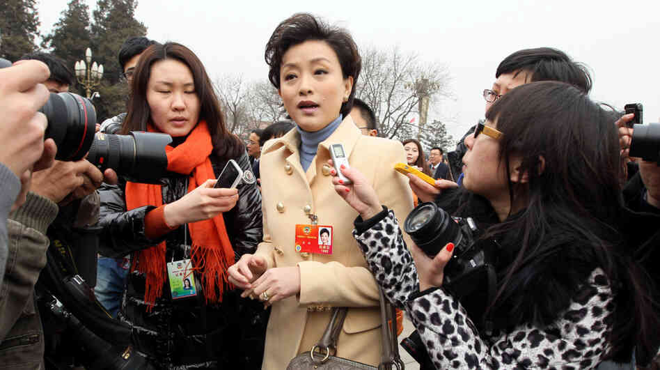 Yang Lan, TV host and delegate to the Chinese People's Political Consultative Conference, carries a Marc Jacobs handbag outside the Great Hall of the People in Beijing on March 3. Nicknamed "the Oprah Winfrey of China," Yang has also been seen wearing a Giorgio Armani jacket during the legislative session. 