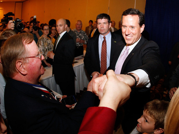After Rick Santorum won primaries in Alabama and Mississippi on Tuesday, he addressed supporters in Louisiana, which holds its primary on March 24.